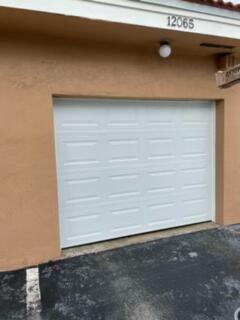 Garage door repair work in progress