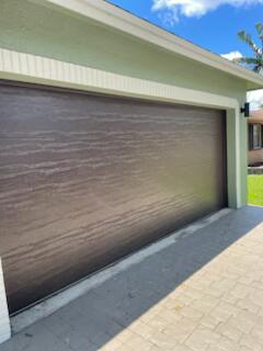 New garage door installation completed